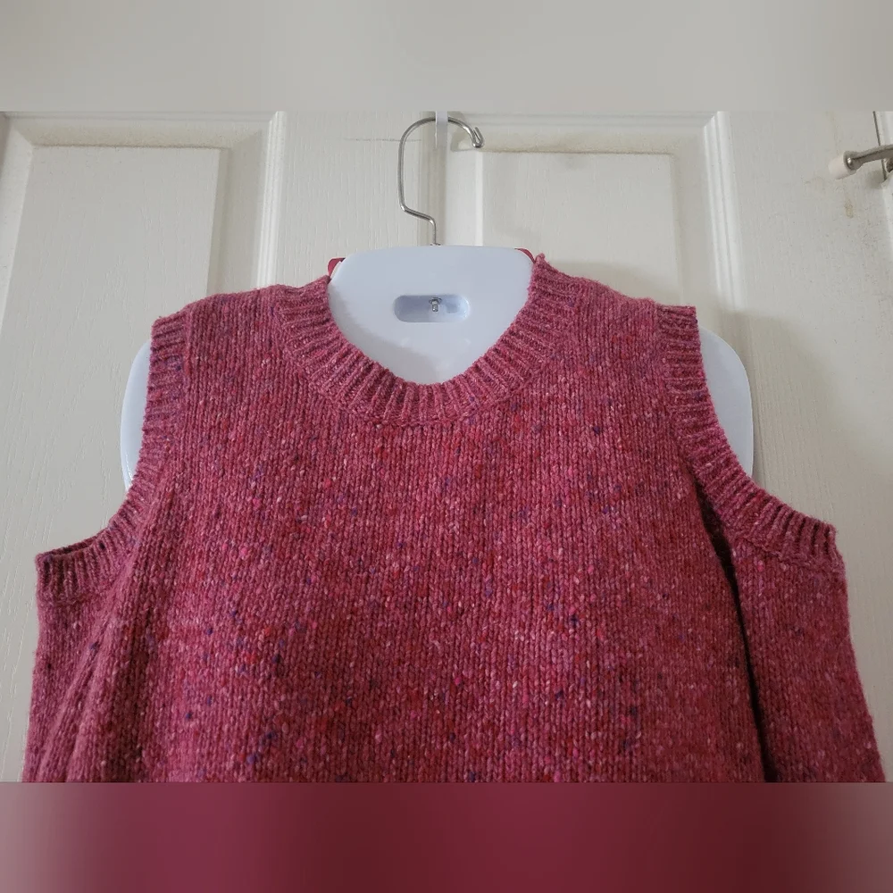 Rebecca Minkoff | Berries Cold Shoulder Merino Wool Blend Knit Sweater (SIZE S)